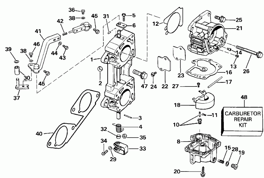 ��������� ����� Evinrude E300PXESB 1990  - rburetor - rburetor
