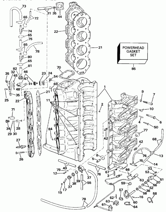  Evinrude E300PXESB 1990  - linder &   / linder & Crankcase