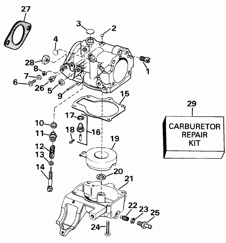    EVINRUDE E30TEESS 1990  - rburetor / rburetor