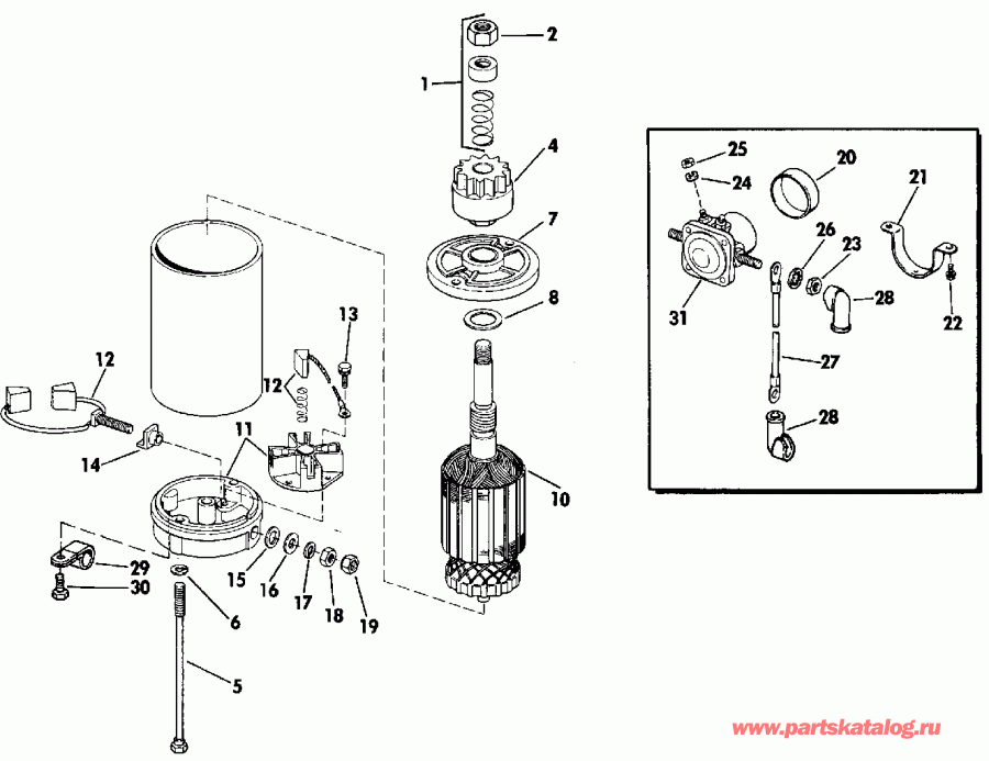 �������� ��������� ����� Evinrude E30TEESS 1990  - ectric ������� & Solenoid