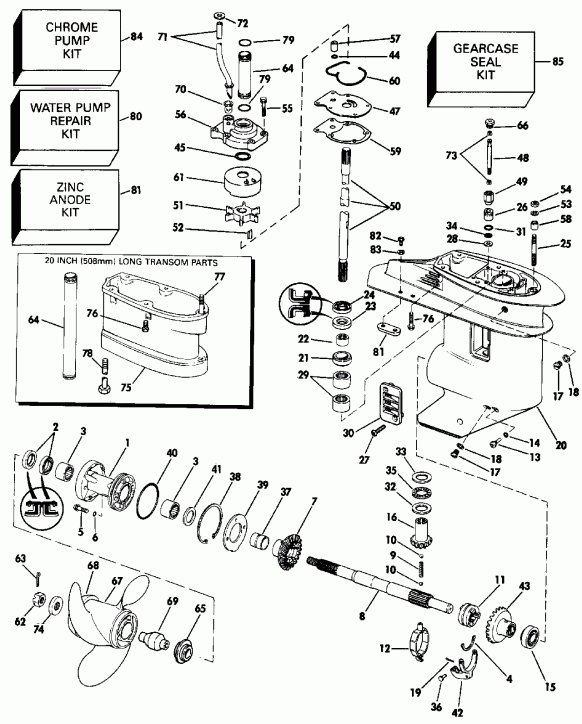 ��������� �������� ����� Evinrude E30TEESS 1990  - arcase