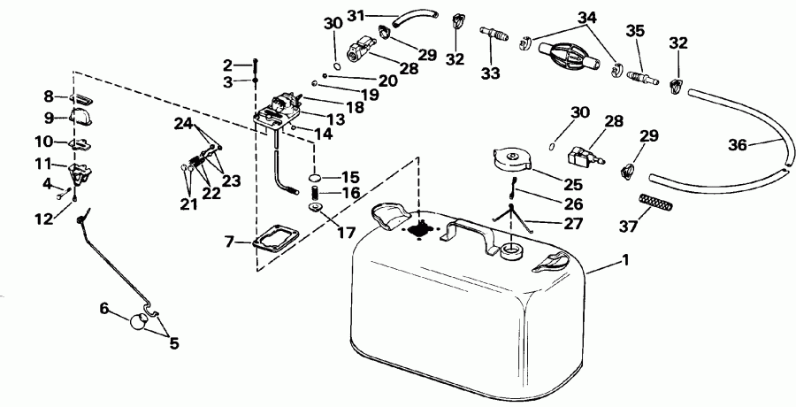 ��������� �������� ����� EVINRUDE E30TELESS 1990  - el Tank / el Tank