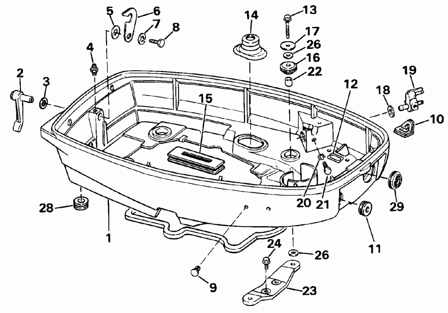 ����� EVINRUDE E30TELESS 1990  - wer ������ ��������� (�����) - wer Engine Cover