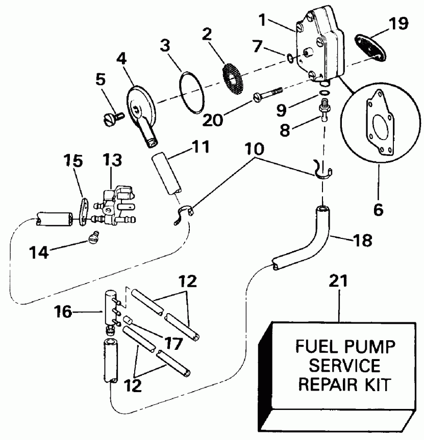    EVINRUDE E40EESR 1990  - el Pump And Filter Late Production / el    Late Puction