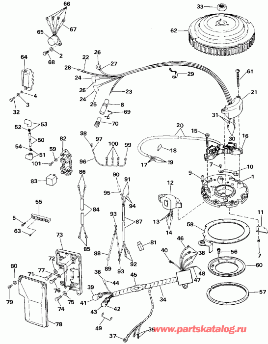 ����� EVINRUDE E40RESR 1990  - Electric Start Te-ttl Models - Electric Start Te-ttl Models