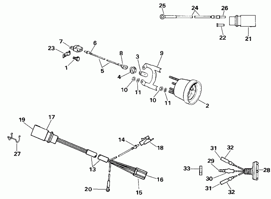  Evinrude E40RESR 1990  - wer Trim / tilt ��������� / wer Trim/tilt Electrical