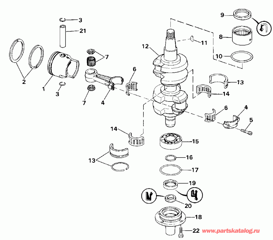 ��������� �������� ����� Evinrude E40TTLESR 1990  - ank��� & �������