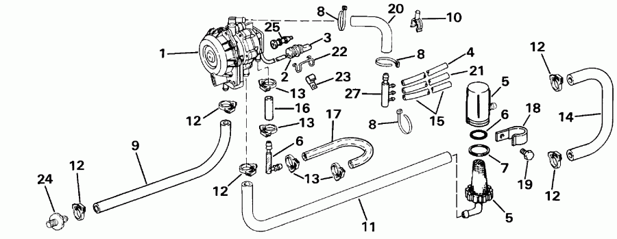 �������� ����� Evinrude E45RCESR 1990  - o2 ����� - o2 Pump
