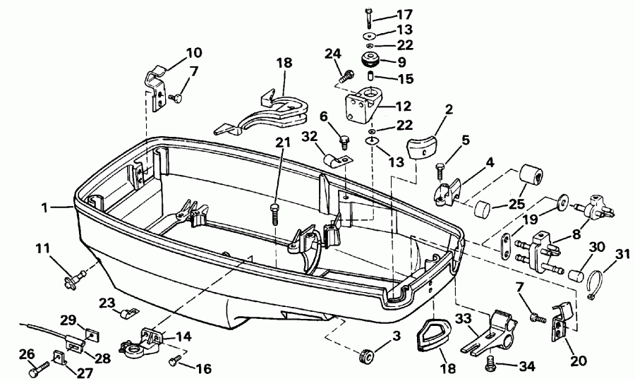 ��������� ��������� EVINRUDE E45RCLESR 1990  - wer Engine Cover