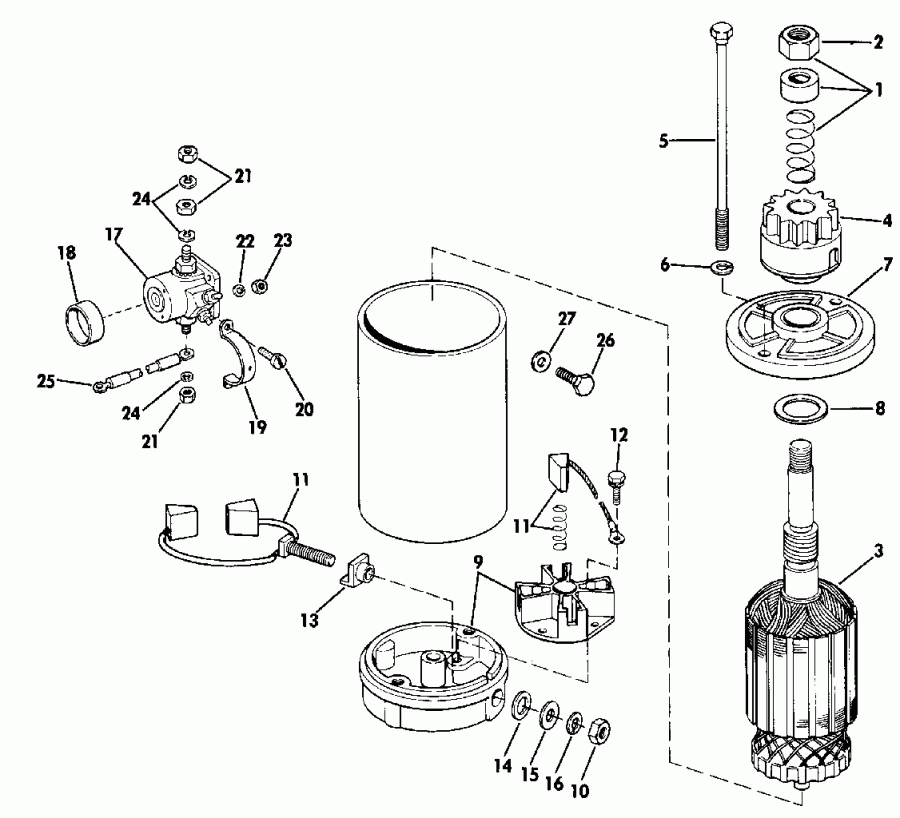 �������� ����� Evinrude E45WMLESR 1990  - ectric Starter & Solenoid / ectric ������� & Solenoid
