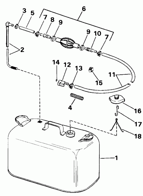  Evinrude E45WMLESR 1990  - el Tank Without Gauge