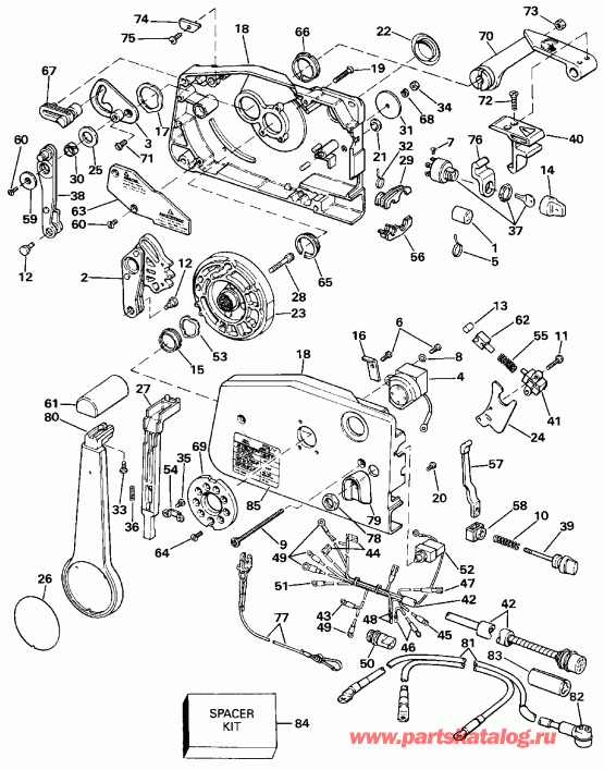 ��������� �������� ����� EVINRUDE E48ESLESA 1990  - mote Control / mote ����������