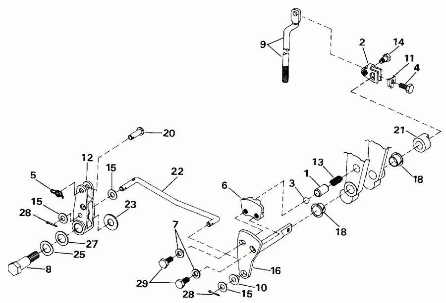 ��������� EVINRUDE E48ESLESA 1990  - ift & ����������� ��������age (continued) / ift & Throttle Linkage (continued)