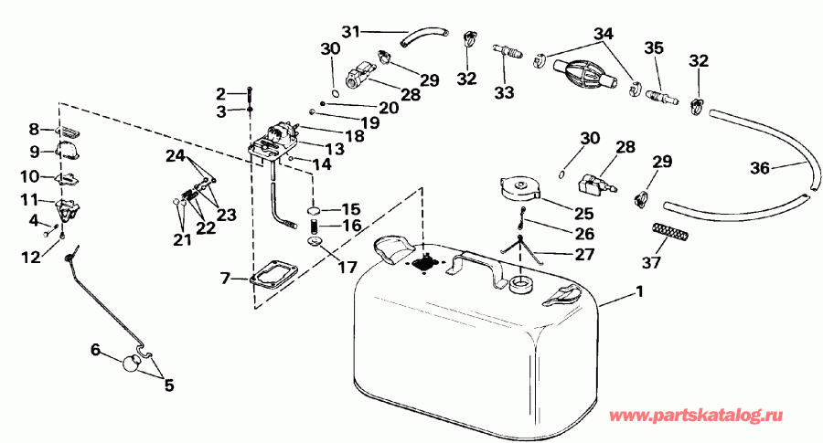 ��������� ����� EVINRUDE E50BEESR 1990  - el Tank / el Tank