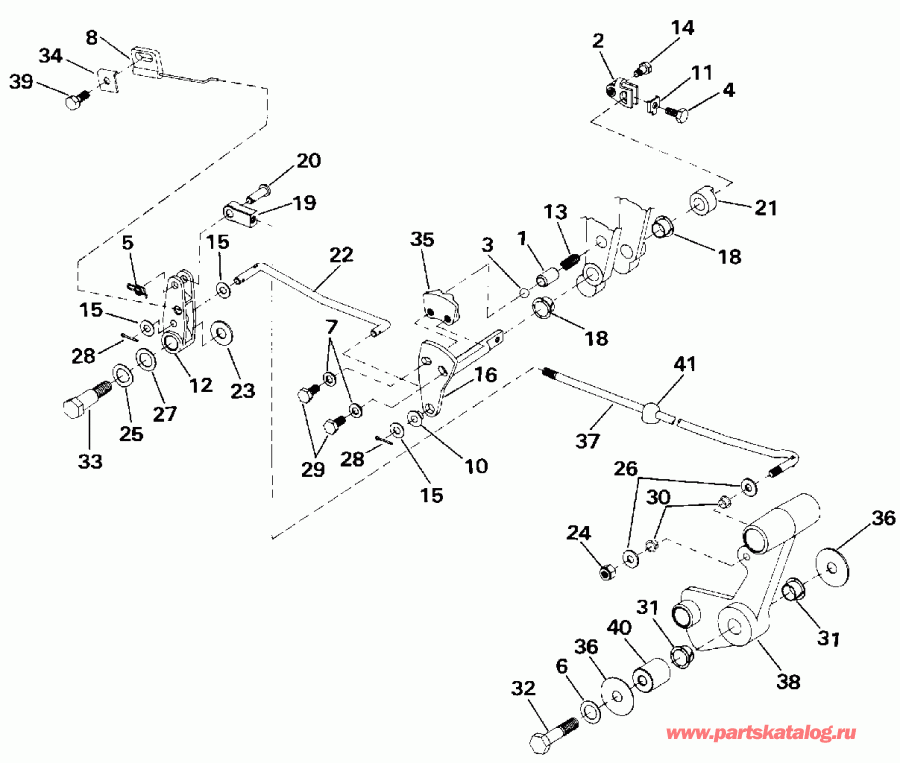    EVINRUDE E50BEESR 1990  - ift & Throttle Linkage (continued)