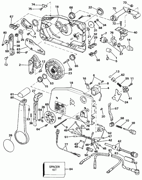 �������� ����� Evinrude E50RNLIA 1990  - mote Control