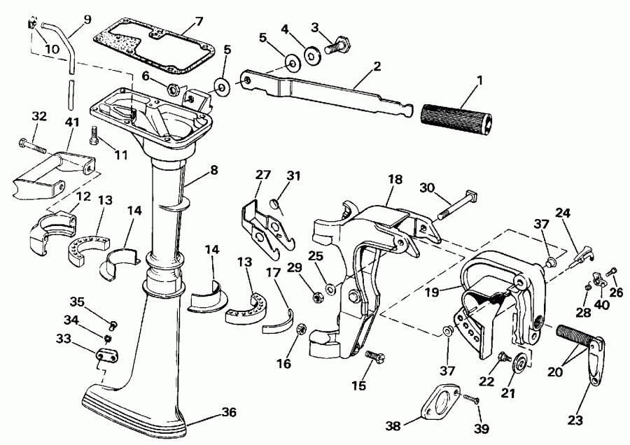 ��������� ��������� ������� E50TELESR 1990  - Evinrude Rope Start Only