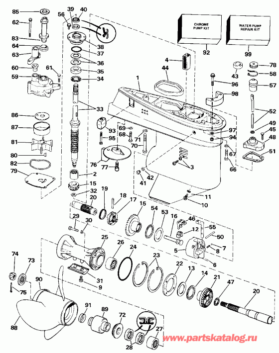 ��������� ����� EVINRUDE E55RWLESR 1990  - arcase / arcase