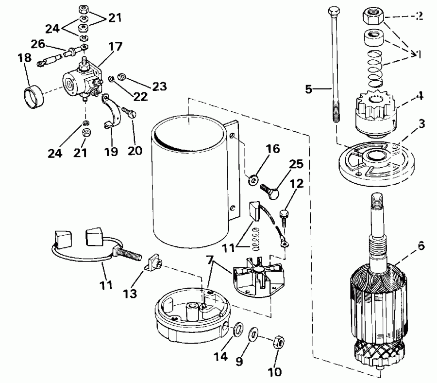 ����� EVINRUDE E60ELESM 1990  - ectric ������� - ectric Starter
