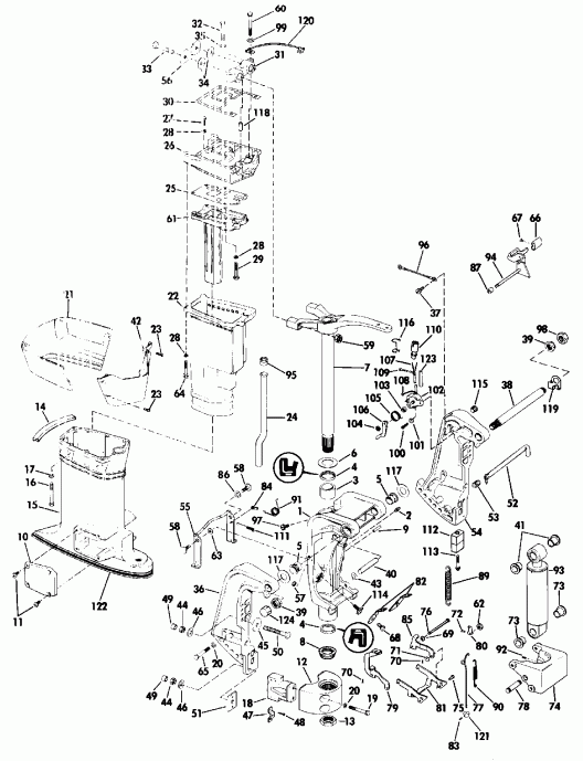 ��������� �������� ����� EVINRUDE E60TLESM 1990  - 60el, 60tl Only