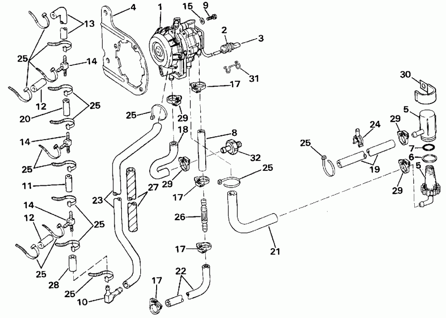 �������� ����� EVINRUDE E65WMLESM 1990  - o2 Pump - o2 �����
