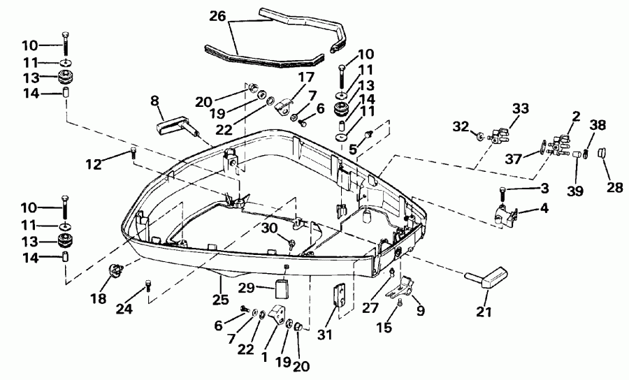 ��������� Evinrude E90TLESB 1990  - wer Engine Cover