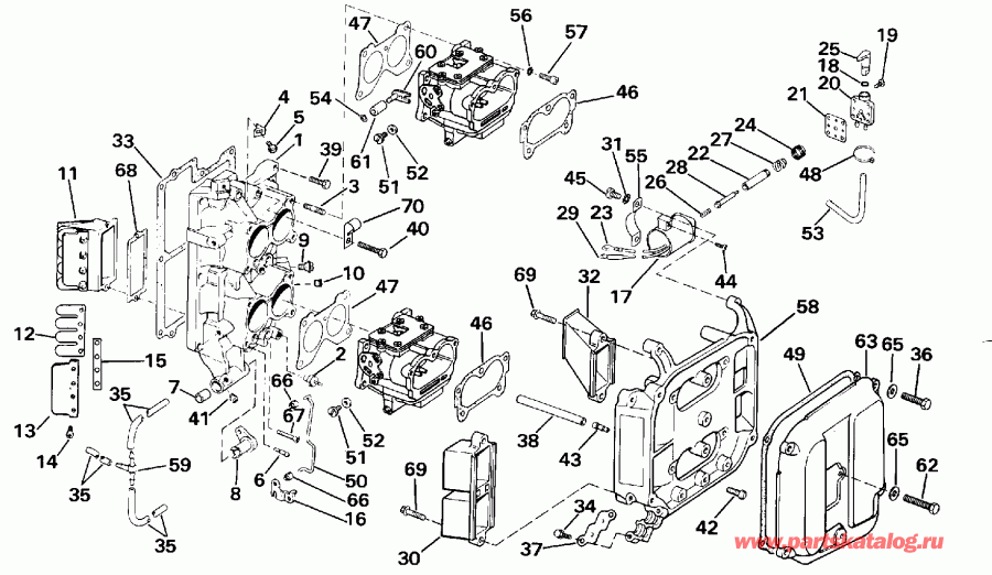 �������� ����� EVINRUDE TE115TLESB 1990  - take Manifold - take ���������