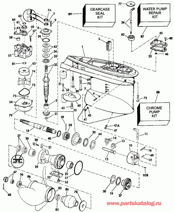 ��������� Evinrude TE150SLESB 1990  - arcase Late Production - arcase Late P����uction