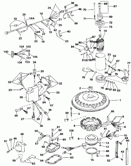 ��������� �������� ����� Evinrude TE150SLESB 1990  - nition System
