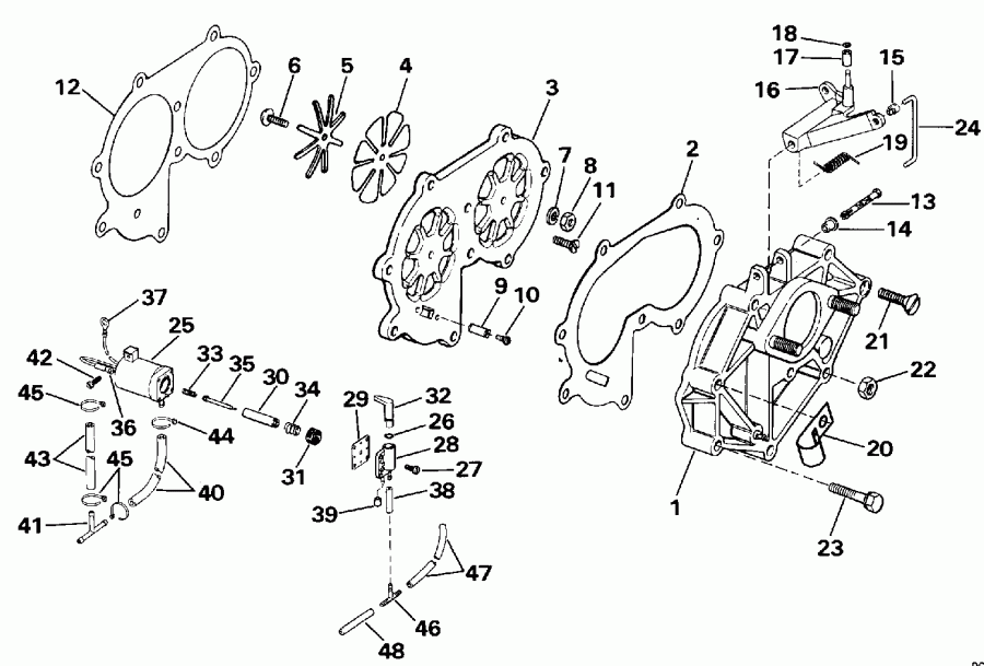 �������� ��������� ����� EVINRUDE TE30ELESS 1990  - take ��������� - take Manifold