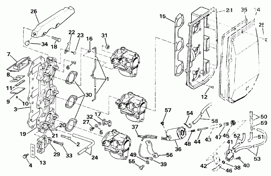  EVINRUDE TE60TLESF 1990  - take ��������� / take Manifold