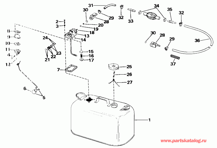 ��������� �������� ����� Evinrude TE70TLESF 1990  - el Tank