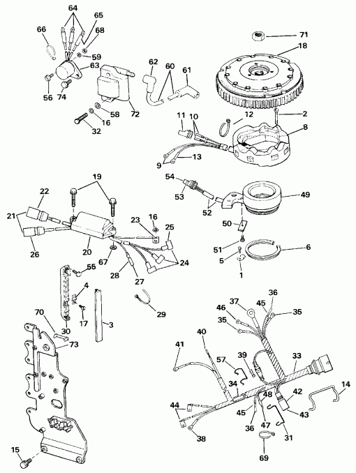 ��������� Evinrude TE70TLESF 1990  - nition System