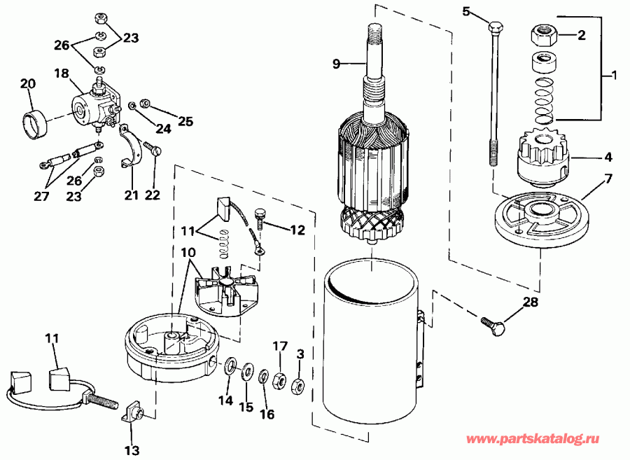  EVINRUDE TE90TLESB 1990  - ectric Starter & Solenoid
