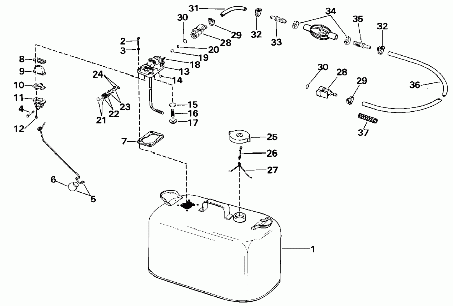  Evinrude TE90TLESF 1990  - el Tank / el Tank