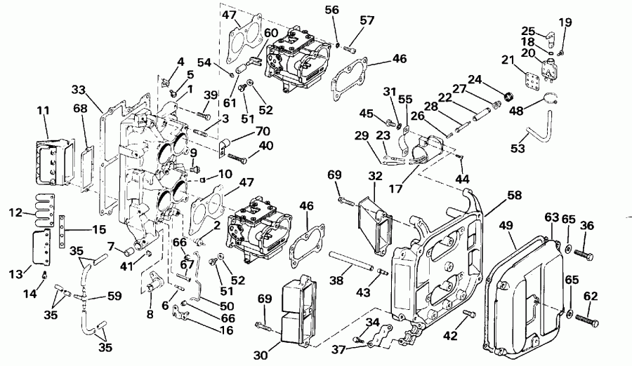 �������� ��������� ����� EVINRUDE TE90TLESF 1990  - take ��������� / take Manifold