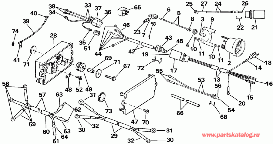 ��������� ��������� EVINRUDE VE115TXESB 1990  - wer Trim / tilt ��������� - wer Trim/tilt Electrical