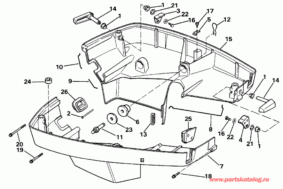 ��������� �������� ����� EVINRUDE VE140TLESE 1990  - wer ������ ��������� (�����) - wer Engine Cover