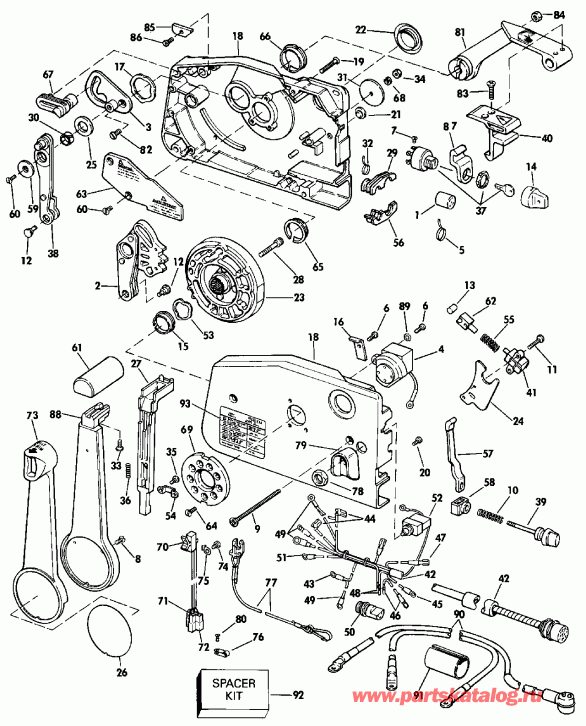 ��������� EVINRUDE VE140TLESE 1990  - mote ���������� - mote Control