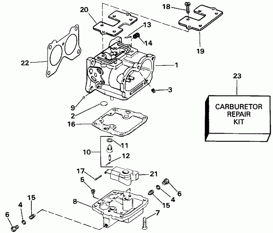 ��������� EVINRUDE VE150SLESB 1990  - rburetor