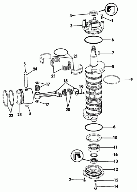 ����� ������� VE150SLESB 1990  - ankshaft & Piston / ank��� & �������