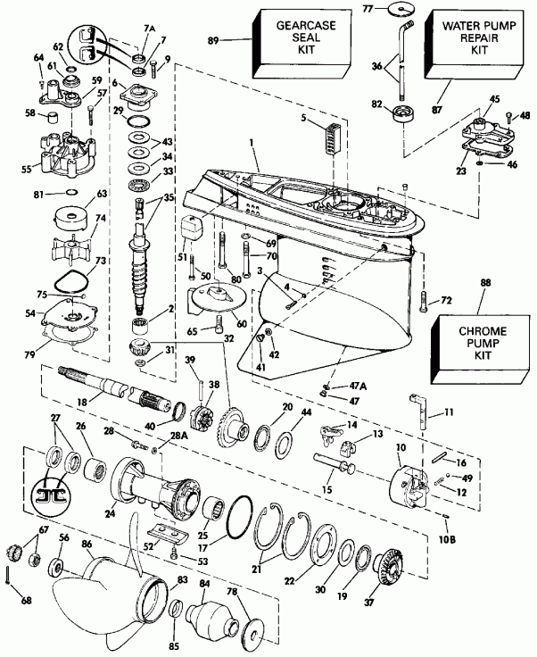 ��������� ����� EVINRUDE VE150SLESB 1990  - arcase Early P����uction