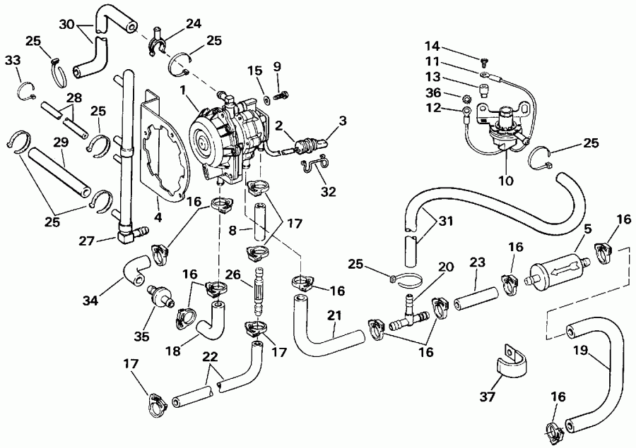 ��������� ��������� EVINRUDE VE150SLESB 1990  - o2 ����� - o2 Pump