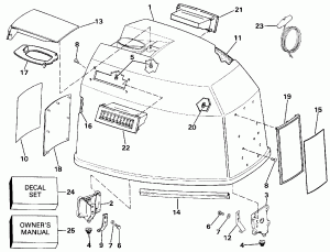 ������ ��������� (�����) - Johnson-150 / 175 Only (Engine Cover - Johnson-150/175 Only)