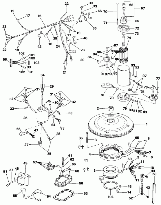 ��������� �������� ����� Evinrude VE175TXESE 1990  - 150 Models
