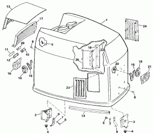 ������ ��������� (�����) - Johnson - 200 Stl, Ve200sl (Engine Cover - Johnson - 200 Stl, Ve200sl)