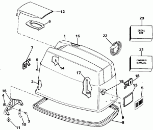 ������ ��������� (�����) - Evinrude - 200 Stl Ve200sl Models (Engine Cover - Evinrude - 200 Stl Ve200sl Models)