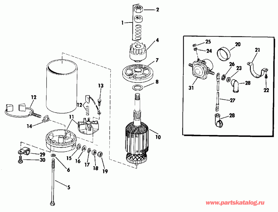  EVINRUDE VE30ELESS 1990  - ectric ������� & Solenoid