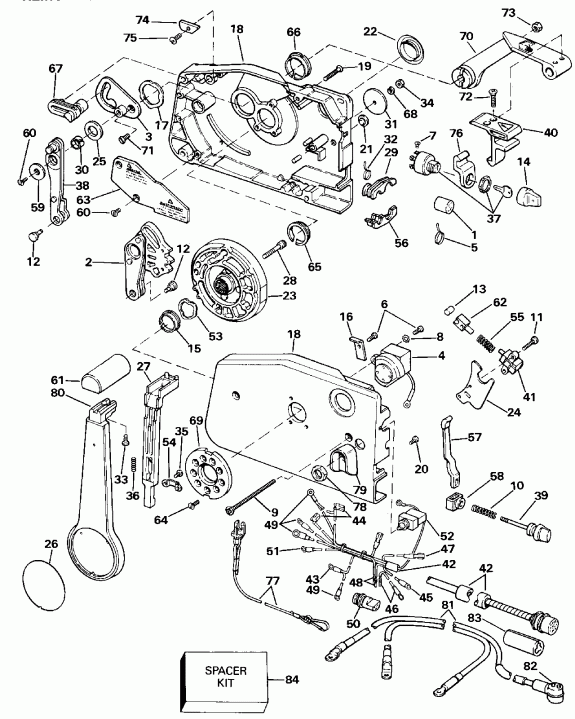��������� ����� Evinrude VE30ELESS 1990  - mote Control