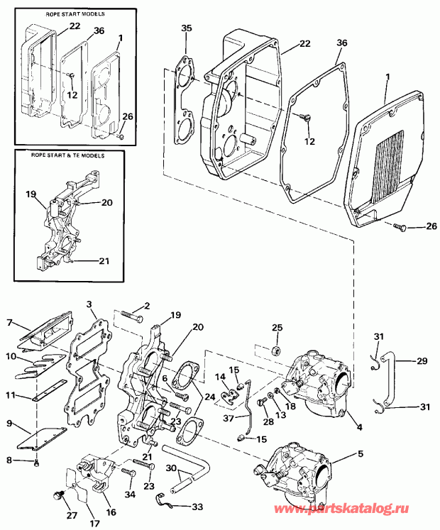 ��������� �������� ����� EVINRUDE VE40EESR 1990  - take Manifold